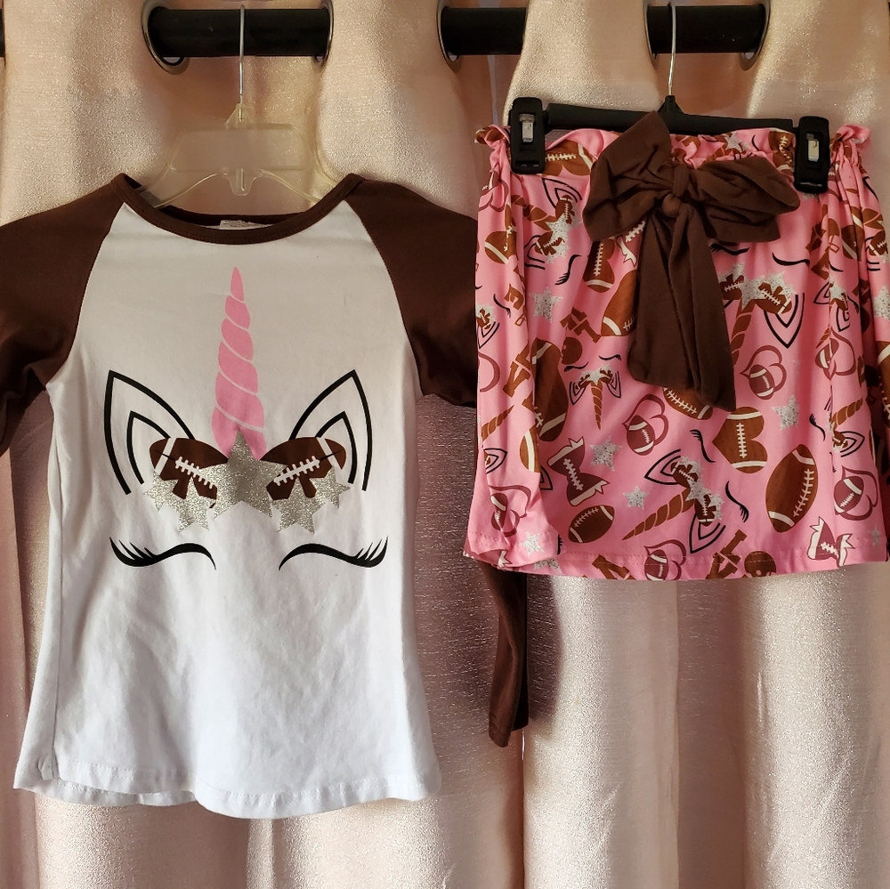 Football Unicorn. Matching Set. Shirt & Skirt